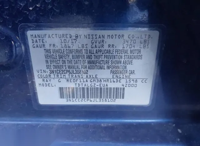 3N1CE2CP6JL358102 2018 2018 Nissan Versa- Note SR 9