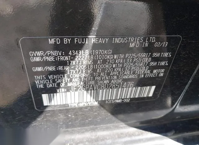 JF2GPAVC8D2851476 2013 2013 Subaru XV- Crosstrek 2-0I Premium 9