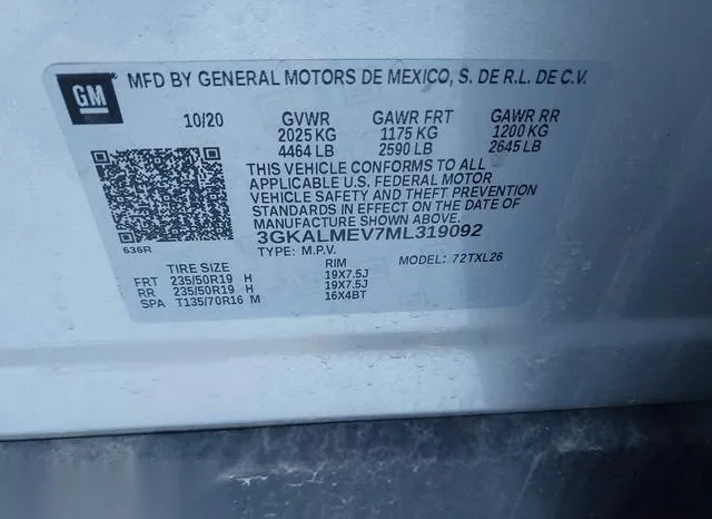 3GKALMEV7ML319092 2021 2021 GMC Terrain- Fwd Sle 9