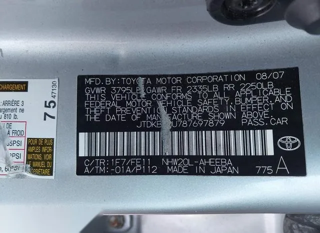 JTDKB20U787697879 2008 2008 Toyota Prius 9