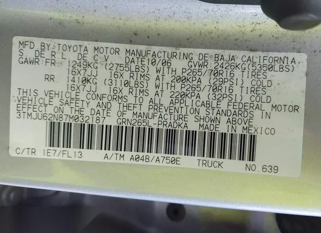 3TMJU62N87M032187 2007 2007 Toyota Tacoma- Double Cab Preru 9