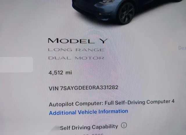 7SAYGDEE0RA331282 2024 2024 Tesla Model Y- Long Range Dual 7