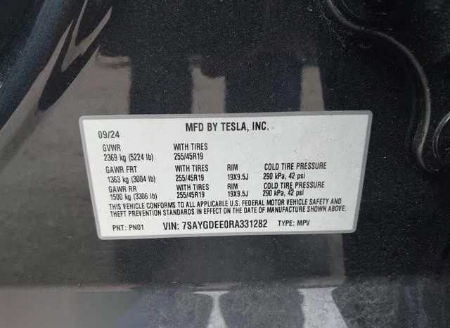 7SAYGDEE0RA331282 2024 2024 Tesla Model Y- Long Range Dual 9