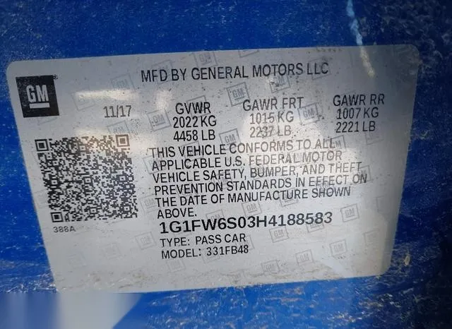 1G1FW6S03H4188583 2017 2017 Chevrolet Bolt- Ev LT 9