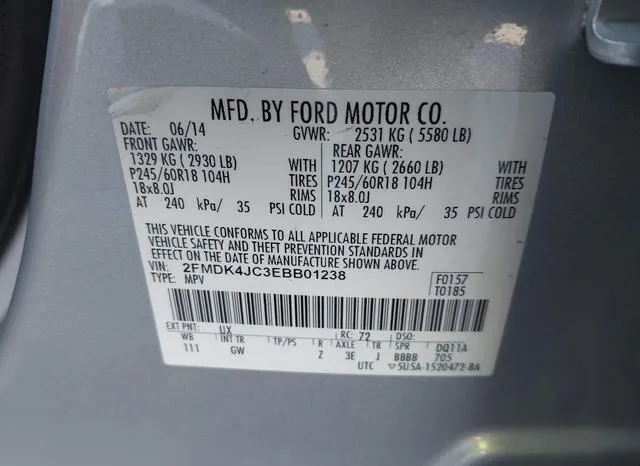 2FMDK4JC3EBB01238 2014 2014 Ford Edge- Sel 9