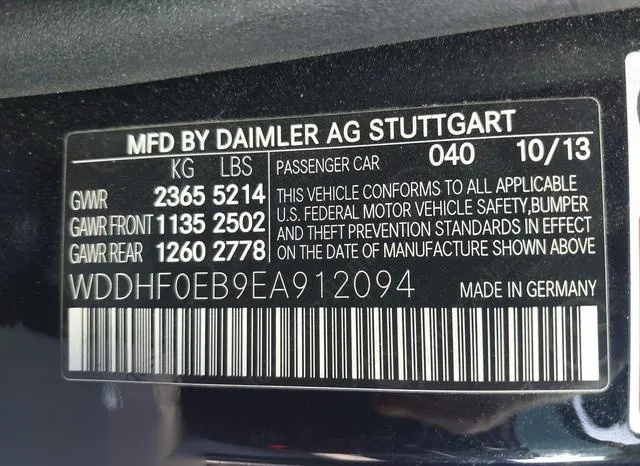 WDDHF0EB9EA912094 2014 2014 Mercedes-Benz E 250 Bluetec 9