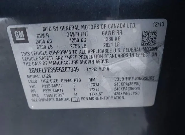 2GNFLFE35E6207349 2014 2014 Chevrolet Equinox- 1LT 9