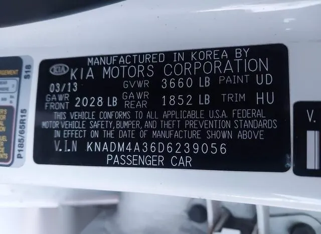 KNADM4A36D6239056 2013 2013 KIA Rio- LX 9