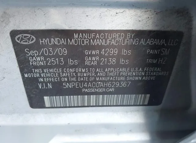 5NPEU4AC0AH629367 2010 2010 Hyundai Sonata- Limited 9