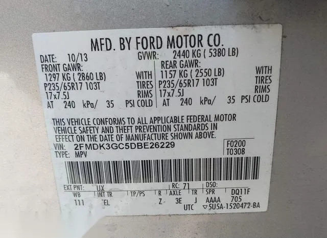 2FMDK3GC5DBE26229 2013 2013 Ford Edge- SE 9