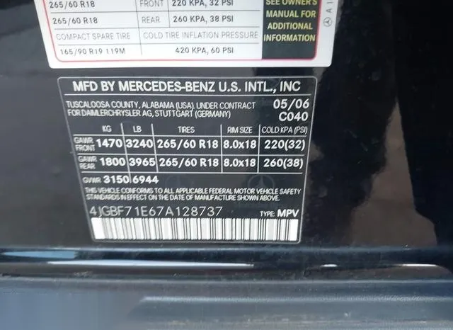 4JGBF71E67A128737 2007 2007 Mercedes-Benz GL 450- 4Matic 9