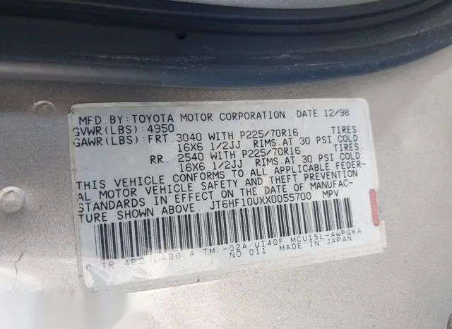 JT6HF10UXX0055700 1999 1999 Lexus RX- 300 9