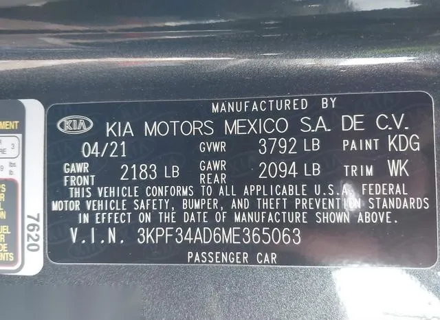 3KPF34AD6ME365063 2021 2021 KIA Forte- Gt-Line 9