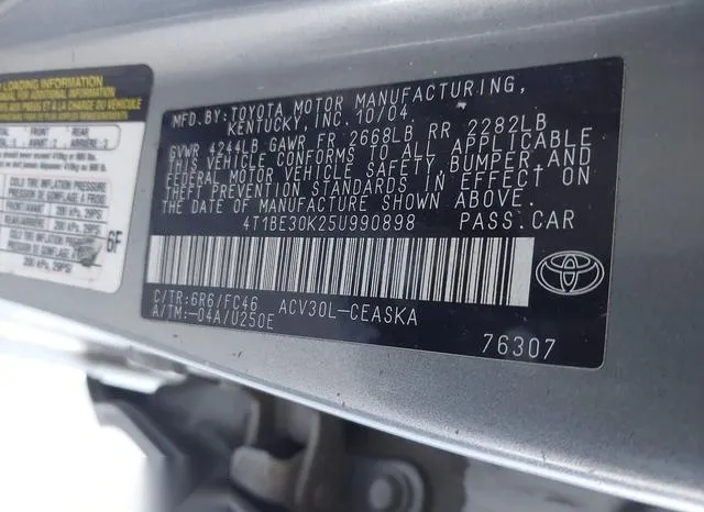 4T1BE30K25U990898 2005 2005 Toyota Camry- SE 9