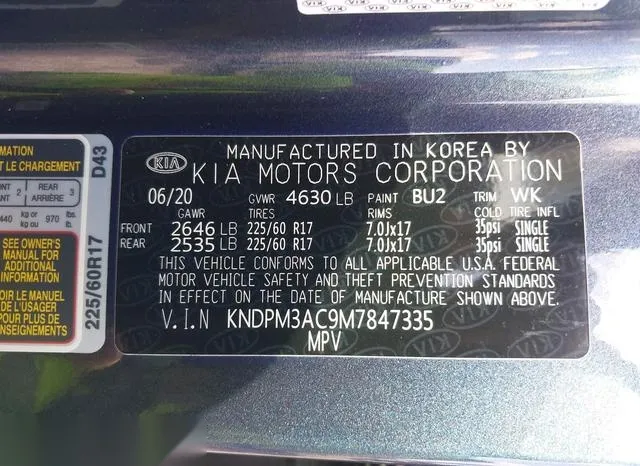 KNDPM3AC9M7847335 2021 2021 KIA Sportage- LX 9