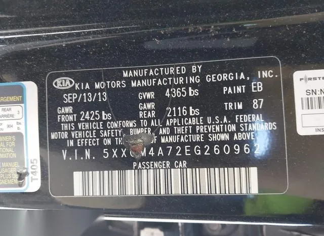 5XXGM4A72EG260962 2014 2014 KIA Optima- LX 9