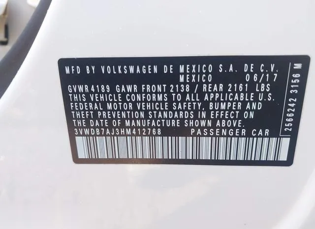 3VWDB7AJ3HM412768 2017 2017 Volkswagen Jetta 9