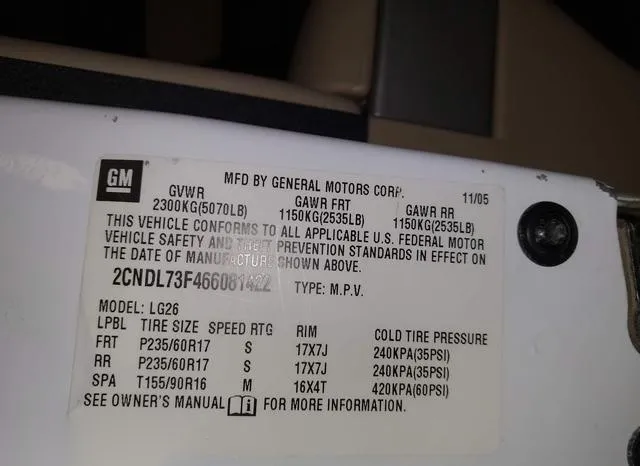 2CNDL73F466081422 2006 2006 Chevrolet Equinox- LT 9