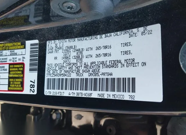 3TMCZ5AN3NM504122 2022 2022 Toyota Tacoma- Trd Off Road 9