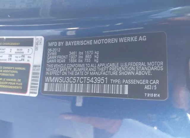 WMWSU3C57CT543951 2012 2012 Mini Cooper 9