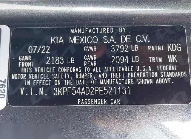 3KPF54AD2PE521131 2023 2023 KIA Forte- Gt-Line 9