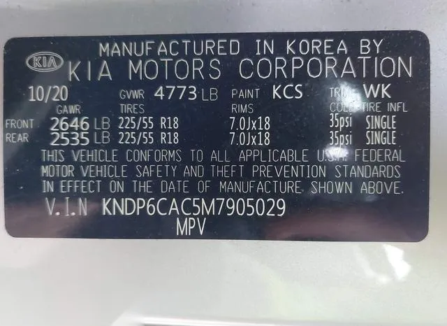 KNDP6CAC5M7905029 2021 2021 KIA Sportage- S 9