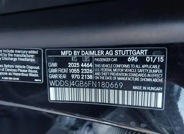 WDDSJ4GB6FN180669 2015 2015 Mercedes-Benz CLA 250- 4Matic 9