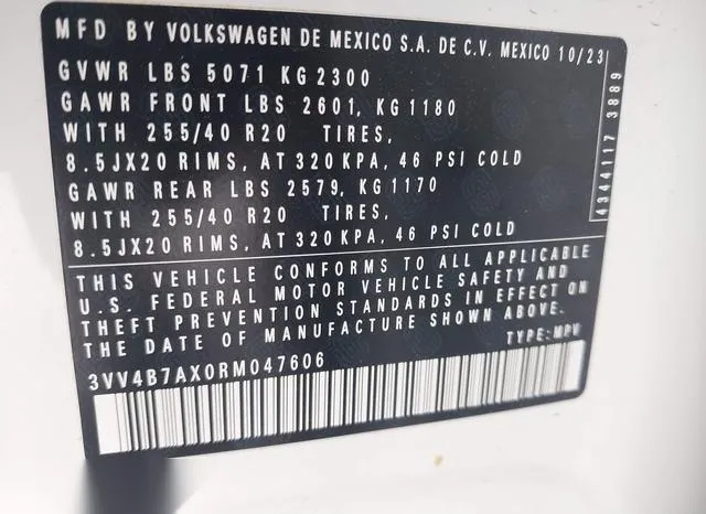 3VV4B7AX0RM047606 2024 2024 Volkswagen Tiguan- 2-0T Sel R-Line 9