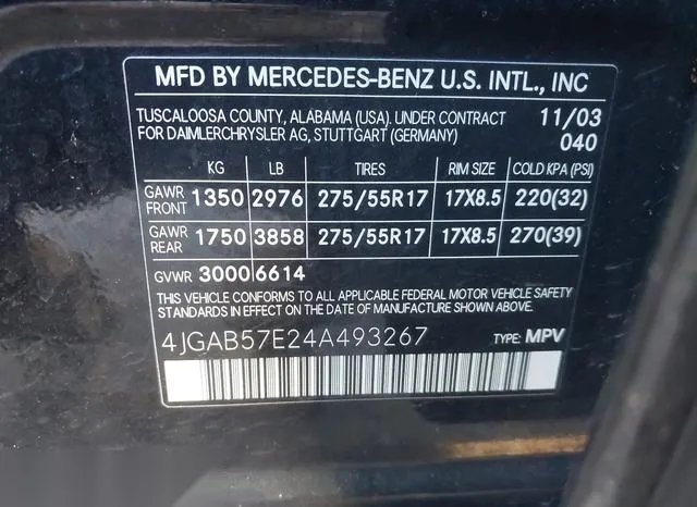 4JGAB57E24A493267 2004 2004 Mercedes-Benz ML 350- 4Matic 9