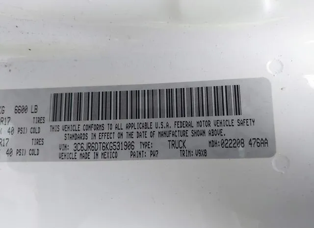 3C6JR6DT6KG531906 2019 2019 RAM 1500- Classic Tradesman  4X 9