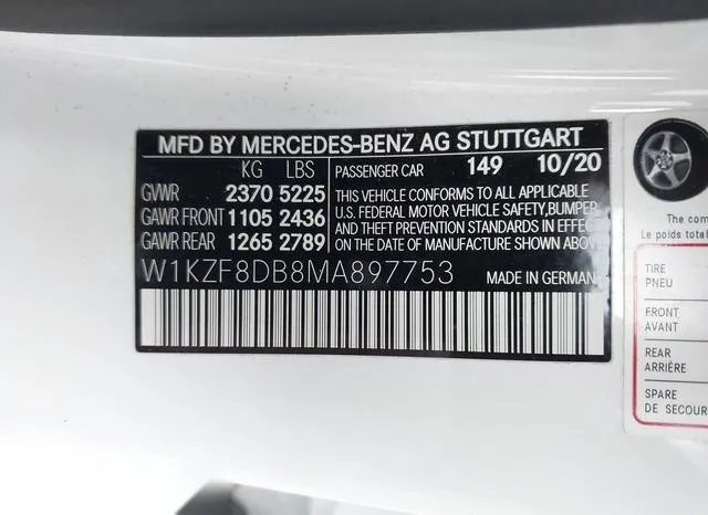 W1KZF8DB8MA897753 2021 2021 Mercedes-Benz E 350 9