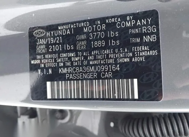 KMHRC8A36MU099164 2021 2021 Hyundai Venue- Sel 9