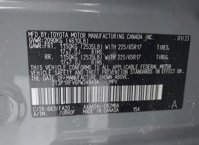 2T3P1RFV6PW349494 2023 2023 Toyota RAV4- Xle 9