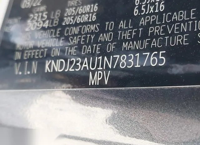 KNDJ23AU1N7831765 2022 2022 KIA Soul- LX 9