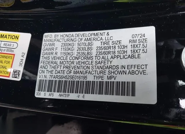 7FARS6H52SE016195 2025 2025 Honda CR-V- Hybrid Sport 9