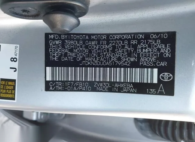 JTDKN3DU0A5179542 2010 2010 Toyota Prius- Iii 9