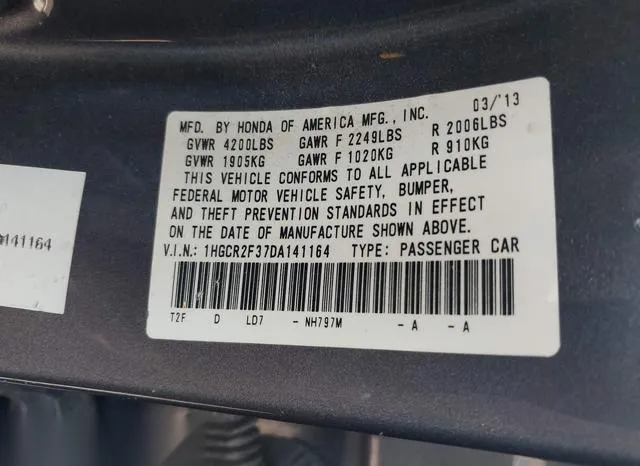 1HGCR2F37DA141164 2013 2013 Honda Accord- LX 9