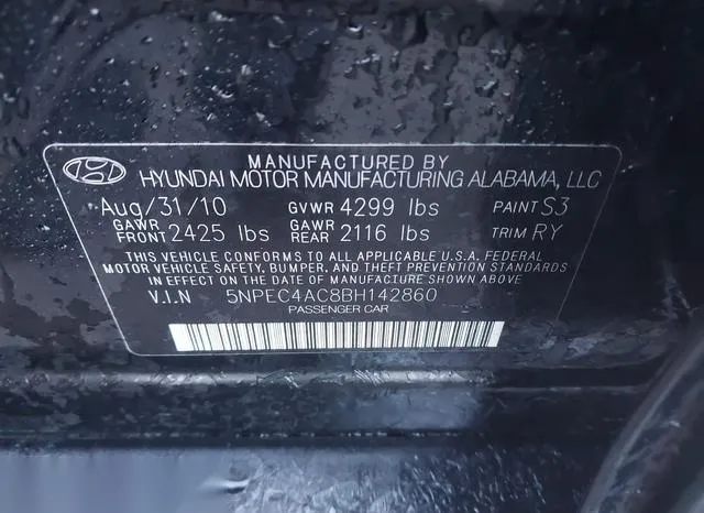 5NPEC4AC8BH142860 2011 2011 Hyundai Sonata- SE 9