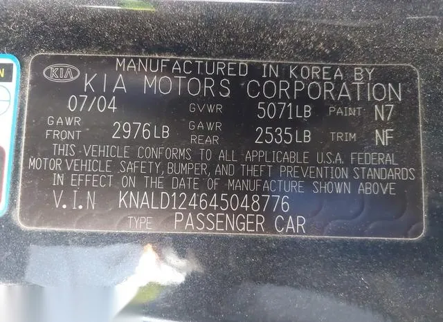 KNALD124645048776 2004 2004 KIA Amanti 9