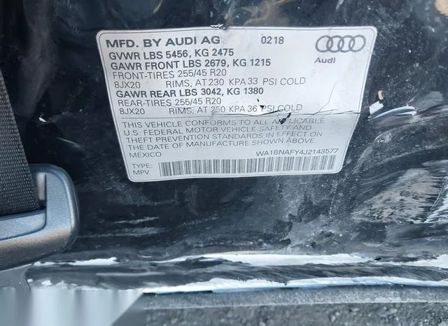 WA1BNAFY4J2143577 2018 2018 Audi Q5- 2-0T Premium/2-0T Tech 9