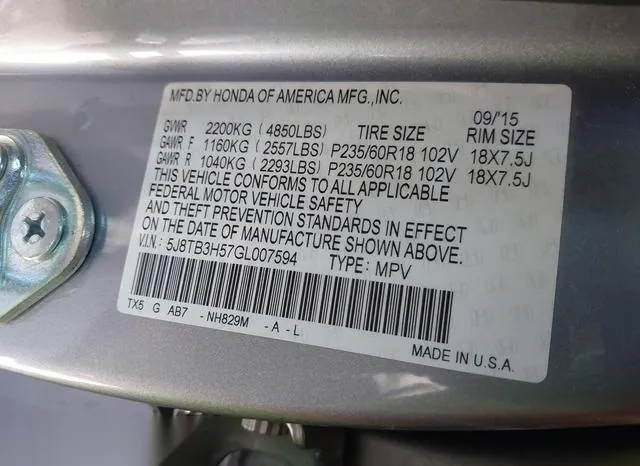 5J8TB3H57GL007594 2016 2016 Acura RDX- Technology   Acurawa 9