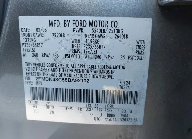 2FMDK48C58BA92102 2008 2008 Ford Edge- Sel 9