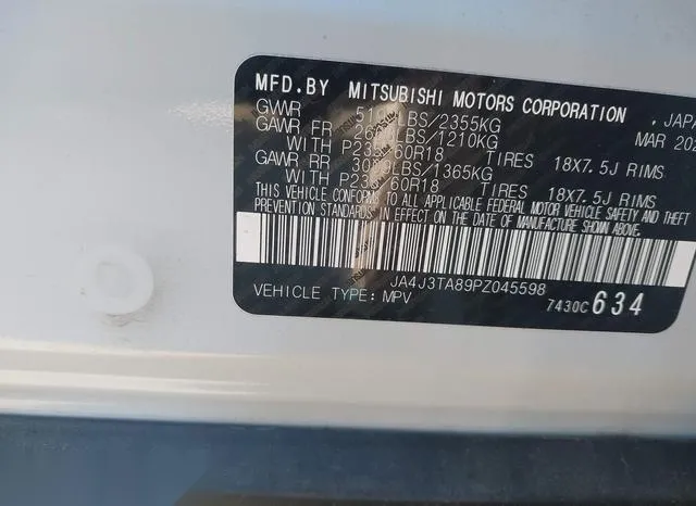 JA4J3TA89PZ045598 2023 2023 Mitsubishi Outlander- Es 2-5 2Wd 9