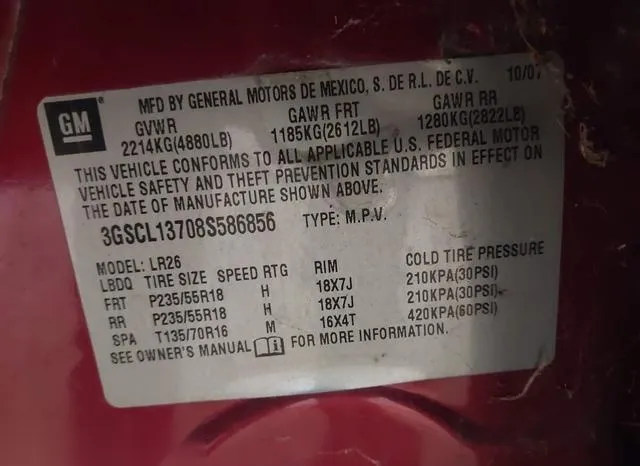 3GSCL13708S586856 2008 2008 Saturn Vue- Red Line 9