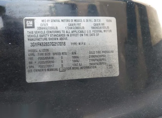 3GYFK62837G217018 2007 2007 Cadillac Escalade- Ext Standard 9