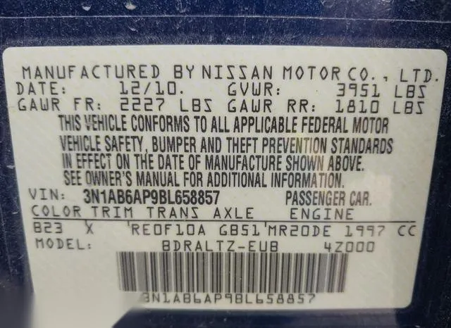 3N1AB6AP9BL658857 2011 2011 Nissan Sentra- 2-0S 9