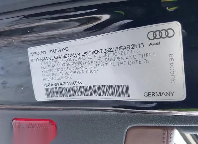 WAUENAF4XKA116968 2019 2019 Audi A4- 45 Premium 9