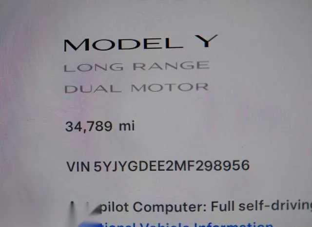 5YJYGDEE2MF298956 2021 2021 Tesla Model Y- Long Range Dual 7