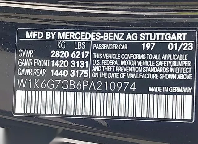 W1K6G7GB6PA210974 2023 2023 Mercedes-Benz S-Class- 580 4Matic 9