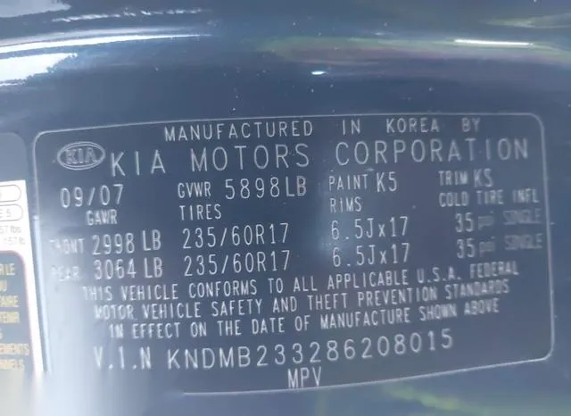 KNDMB233286208015 2008 2008 KIA Sedona- EX 9